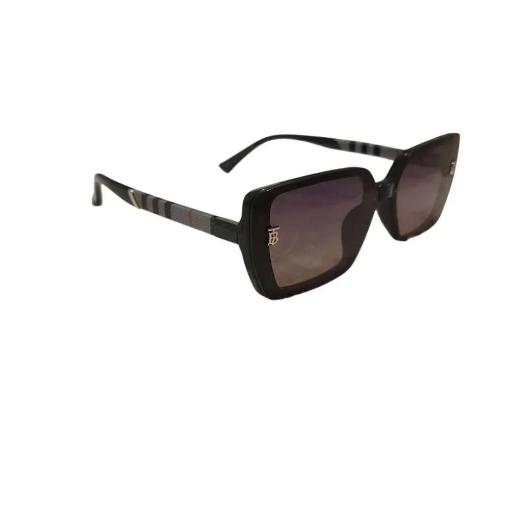 Fashion Checkered Pattern Black Frame Sunglasses